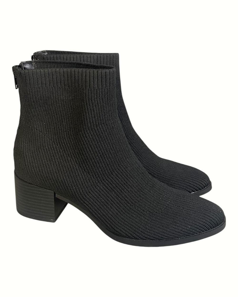 NWOT Life Stride Women’s Size-8m Dreamy Black Stretch Knit Flexible Ankle Boots
